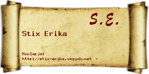 Stix Erika névjegykártya